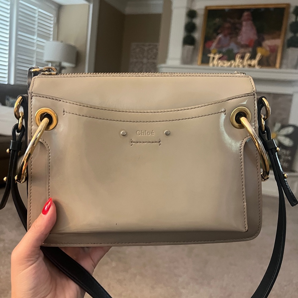 Small Roy Chloe Bag In Glossy Lambskin With “sfumato” effect & smooth Calfsk